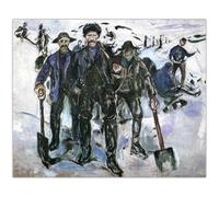WDHBI HEKA Edvard Munch Poster Edvard Munch "Working in the Snow" Stampa artistica da parete moderna per la decorazione della casa, 60 x 80 cm, senza cornice