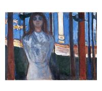 WDHBI HEKA Edvard Munch Poster《La Voce Notte d'Estate》Arte della Parete Edvard Munch Stampe Pittura su Tela Astratta per Soggiorno Decor Picture 80x60cmx1 Senza Cornice