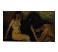 WDHBI HEKA Edvard Munch Wall Art 《Un Uomo e Una Donna》 Poster Edvard Munch Stampe Pittura Moderna per Home Decor Picture 60x120cmx1 No Frame