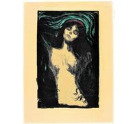 WDHBI HEKA Famoso Poster di Edvard Munch《La Madonna》Arte della Parete Stampe di Edvard Munch Pittura su Tela Astratta per L'Immagine dell'arredamento del Soggiorno 35x50cmx1 Senza Cornice