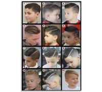 WDHBI HEKA I più Belli Ragazzi Tagli di Capelli Arte della Parete Acconciatura Poster di Mostra Stampe retrò Popolarità Pittura su Tela per Barbiere Decor Immagini 40x60cm Senza Cornice