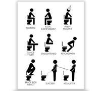 WDHBI HEKA Interessante Cartello Toilette Poster Regole Bagno Arte della Parete Moderna Tela Pittura Cartello Toilette Stampe Creative Home Decor Immagine 60x80cmx1 No Frame