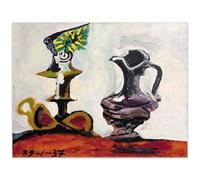 WDHBI HEKA Pablo Picasso Wall Art Pablo Picasso Poster「Natura Morta in Candela》Stampe Pittura su Tela in Stile Moderno per la Decorazione Domestica Immagine 35x50cmx1 Senza Cornice