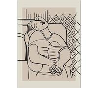 WDHBI HEKA Pablo Picasso Wall Art Pablo Picasso Tela Pittura 《Il Sogno》Stampe Stile Moderno Disegno di Linea Poster per Home Decor Picture 40x60cmx1 Senza Cornice