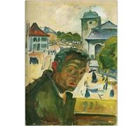 WDHBI HEKA Poster Edvard Munch, autoritratto a Bergen, stampa artistica da parete moderna per la casa, 20 x 30 cm, senza cornice