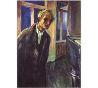WDHBI HEKA Poster Famoso di Edvard Munch《Il vagabondo Notturno》Arte della Parete Stampe di Edvard Munch Pittura su Tela Astratta per l'arredamento del Soggiorno Immagine 35x50cmx1 Senza Cornice