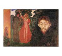 WDHBI HEKA Poster Famoso di Edvard Munch《La gelosia》Arte della Parete Stampe di Edvard Munch Pittura su Tela Astratta per L'Immagine di Arredamento del Soggiorno 30x40cmx1 Senza Cornice