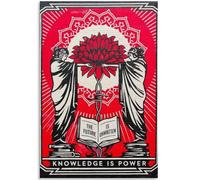 WDHBI HEKA Shepard Fairey Wall Art 《La Conoscenza è Potere》 Poster Moderno Dipinto su Tela Shepard Fairey Stampa per Soggiorno Home Decor Picture 60x90cm Senza Cornice