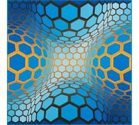 WDHBI HEKA Victor Vasarely Arte della Parete Allucinazione Arte Poster Victor Vasarely Stampe Stile Moderno Pittura su Tela per Decorazione Domestica Immagine 50x50cmx1 Senza Cornice