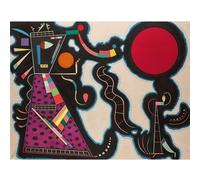 WDHBI HEKA Wassily Kandinsky Mostra Arte della Parete Cerchio Rosso Tela Pittura Wassily Kandinsky Stampe Poster Famosi per La Decorazione della Parete Domestica Immagine 60x90cm Senza Cornice