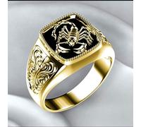 Wdhybwcx Anelli con Motivo a Scorpione retrò Unico per Gioielli da Uomo Anello Hip-Hop alla Moda Accessori per Anello in Coyote Dorato Stile Gotico Stile punk-10,Oro