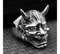 Wdhybwcx Anello Maschera Hannya retrò Anello da Uomo in Stile Giapponese Hip Hop Rock Gioielli di Moda Regali Regolabile-Ridimensionabile,WN1035