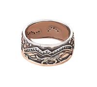 WDIYIEETN Coppia di anelli con lupo, per donne e uomini, vintage, in argento, fedeli con lupo, anelli vichinghi, gotici, retrò, punk, totem, lupo, sigillo, amuleto (9, donna)