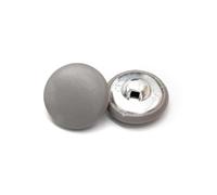 Wdjadp Bottoni con Gambo Rivestiti in Pelle da 11/15/20/25/30 mm, 10 Pezzi, per Vestiti, Cappotti e Giacche a Vento, Decorazioni Fai da Te,Grigio,11 Millimetri