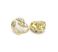 Wdjadp Bottoni Metallici dalla Forma Speciale da 15/18/20/23 mm, 10 Pezzi, Design Irregolare per Cucire Maglioni e Cappotti,Oro Bianco,18 Millimetri