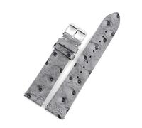 Wdjadp Cinturino in vera pelle da 16/18/20/22/24 mm, semplice e versatile, adatto sia per occasioni formali che per l'uso quotidiano.,Grigio chiaro,16 mm