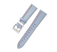 Wdjadp Cinturino in vera pelle da 20/22 mm, design semplice, adatto sia per occasioni formali che informali.,Azzurro chiaro,20 mm