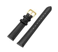 Wdjadp Cinturino in vera pelle, sottile e morbido, da 8 a 22 mm, ricambio universale.,Nero-Oro,22 mm