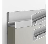 WDJBPSH Maniglie Armadio Nascoste Maniglie per Ante Incassate Grigie, Pulsanti Cassetto a Lunghezza Completa per Cucine Moderne & Porte Armadio, Tiro a Dito Alluminio Nero con Kit Viti(2 Pcs,L-130cm)
