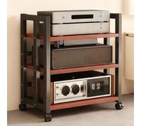 WDJBPSH Mobile stereo hi fi rack hifi Rack per Attrezzatura Audio 3 Livelli, Supporto Multimediale Regolabile con Rotelle e Ripiani Rinforzati per Amplificatori(50cm/19.7in)