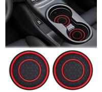 WDJRUIRUI 2 Pezzi Tappetini Sottobicchiere Auto per Suzuki Across A5Z I 2020-2024, Sottobicchieri Interni in PVC Morbido Antiscivolo Accessori Auto Durevole