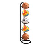 WDKXCN 5 Livelli Porta Palloni, Rastrelliera da Basket Verticale, Rastrelliera per Palloni da Basket, Rastrelliera da Calcio in Metallo, Scaffale di Stoccaggio di Attrezzature Sportive, Nero