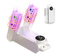 WDKXCN Asciuga Scarpe Elettrico, Antibatterico Asciuga Scarpe da Calcio, Asciugascarpe in Modo Veloce con Timer, Pieghevole Asciuga Stivali per Viaggi Domestici Invernali (Bianco)