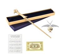 WDKXCN Bacchetta Voldemort, 35CM Voldemort Bacchetta con Nucleo in Acciaio e Resina, Magica Bacchettas in Confezione Regalo con Carta degli Incantesimi, Collana e Biglietto della Stazione