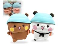 WDKXCN Bubu Dudu Peluche, Bubu Dudu Gadgets, 20cm Bu-bu e Du-du Panda Peluche, Simpatico Pelu-che con Cappello e Zaino, Simpatico Bambola di Pelu-che Cuscino per Adulti