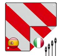 WDKXCN Pannello di avvertimento 2 in 1 Italia Spagna con 4 corde di tensione, 50 x 50 cm, segnale di avvertimento Italia e Spagna, segnaletica portabici per portabiciclette posteriore, rimorchi