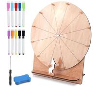 WDKXCN Ruota della Fortuna, La Ruota della Fortuna, Ruota della Fortuna Grande con 10 Pennarelli, Gomma e Cacciavite, Ruota della Roulette di Legno per Giochi Matrimonio, Capodanno, Feste