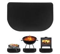 WDKXCN Tappetino Ignifugo per Camino, 102 * 50CM Tappeto Ignifugo, Piastra per Pavimento del Camino per Focolare Protegge i Pavimenti Dalle Scintille, Semicircolare, Protezione Dalle Scintille(Nero)