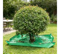 WDKXCN Telone paesaggistico per taglio di alberi, 2 x 2 m, per rifilatura, impermeabile con foro da 30 cm e fibbie ad angolo, paesaggio Tarp per raccolta di foglie, telo di taglio cespuglio