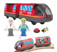 WDKXCN Trenino Elettrico per Bambini, Locomotiva Ad Azione A Batteria, Treno Giocattolo, Locomotiva Elettrica Pista Legno, Potente Set di Proiettili per Motore per Thomas, Brio, Chuggington