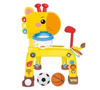 Wdmiya Canestro Basket 4 in 1 per Bambini, Giocattoli Sportivi multifunzional per Bambini con Basket,Calcio,Lancio Dell'anello,Golf e Musica, Regali di Natale e di Compleanno