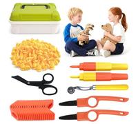 Wdmiya Kit di Attrezzi da Costruzione in Cartone per Bambini, Set di Attrezzi Riutilizzabili con Taglierina 148 Pezzi, Rullo e Forbici, Giocattoli Educativi per Bambini e Bambine