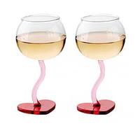 WDOPEN Set di 2 bicchieri da vino a forma di cuore, bicchieri da vino rosso o bianco, ideali come regalo per inaugurazione della casa, matrimoni, compleanni