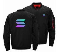 WDOZHGF Giacca da baseball da uomo con colletto alto, stile pilota classico, Solana, abbigliamento sportivo casual a maniche lunghe, Nero , XX-Large