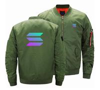 WDOZHGF Giacca da baseball da uomo con colletto alto, stile pilota classico, Solana, abbigliamento sportivo casual a maniche lunghe, verde, S