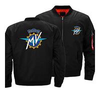 WDOZHGF MV-Ag.u_sta - Giacca da baseball da uomo con colletto alto, stile pilota classico, abbigliamento sportivo casual a maniche lunghe, Nero , L