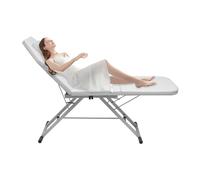 WDRENTOOL Lettino da massaggio per terapia, a 3 zone, per massaggio SPA, portatile, pieghevole, letto da tavolo, panche (bianco)