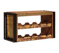 WDSAYREH Scaffale per vino da parete, rettangolare, marrone, 80 x 45 x 33 cm, in legno massiccio e ferro, design industriale per loft e cucine moderne, robusto stoccaggio per bottiglie di vino