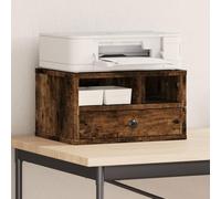 WDSAYREH Supporto per stampante in rovere affumicato, 40 x 32 x 22,5 cm, scaffale per stampante con molto spazio per documenti e libri, organizer da scrivania multifunzionale come libreria