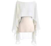 WDSBZNB Coprispalle Donna Mantella da Sposa in Chiffon da Donna, Bolero, da Sposa, da Sera, da Sposa(Beige)