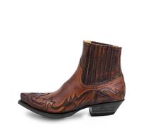 WDSBZNB Cowboy Uomo Stivali da uomo, stivaletti con zeppa fatti a mano, stivali cowboy, scarpe unisex in pelle, romane resistenti(Brown,38)