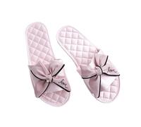 WDSBZNB Pantofole da Donna Ciabatte da Donna Stile Estivo Pantofole alla Moda Sandali Infradito Scivoli da Spiaggia Casual Femminili Sandali con Fiocco Scarpe Basse comode(Pink,39-40)