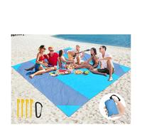 WDSBZNB Tenda Spiaggia Tappetino da spiaggia impermeabile, extra large, da campeggio, pieghevole, anti-sabbia, portatile, leggero, da picnic(Blue 300X280cm)