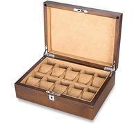 WDSOPK -188 Storage Box- Pure Solid Wood Watch Box Storage Box Solid Wood Bracelet Watch Collection Box Watch Display Box with Lock(Brown-B)