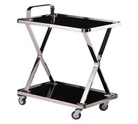 WDSOPK Bar Serving Cart for Hotel Business Restaurant, Beauty Trolley Bar Cart Outdoor Hostess Kitchen Drinks Food Serving Trolleys Wine Rack with Wheels,Metal And Tempered Glas
