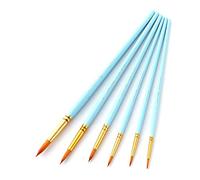 WDSOPK Bulk Brush Set 6Pcs Art Paint Brushes Pen Set Round Pointed Tip Professional Paintbrush for Acrylic Oil Watercolor(Blue-One Size)